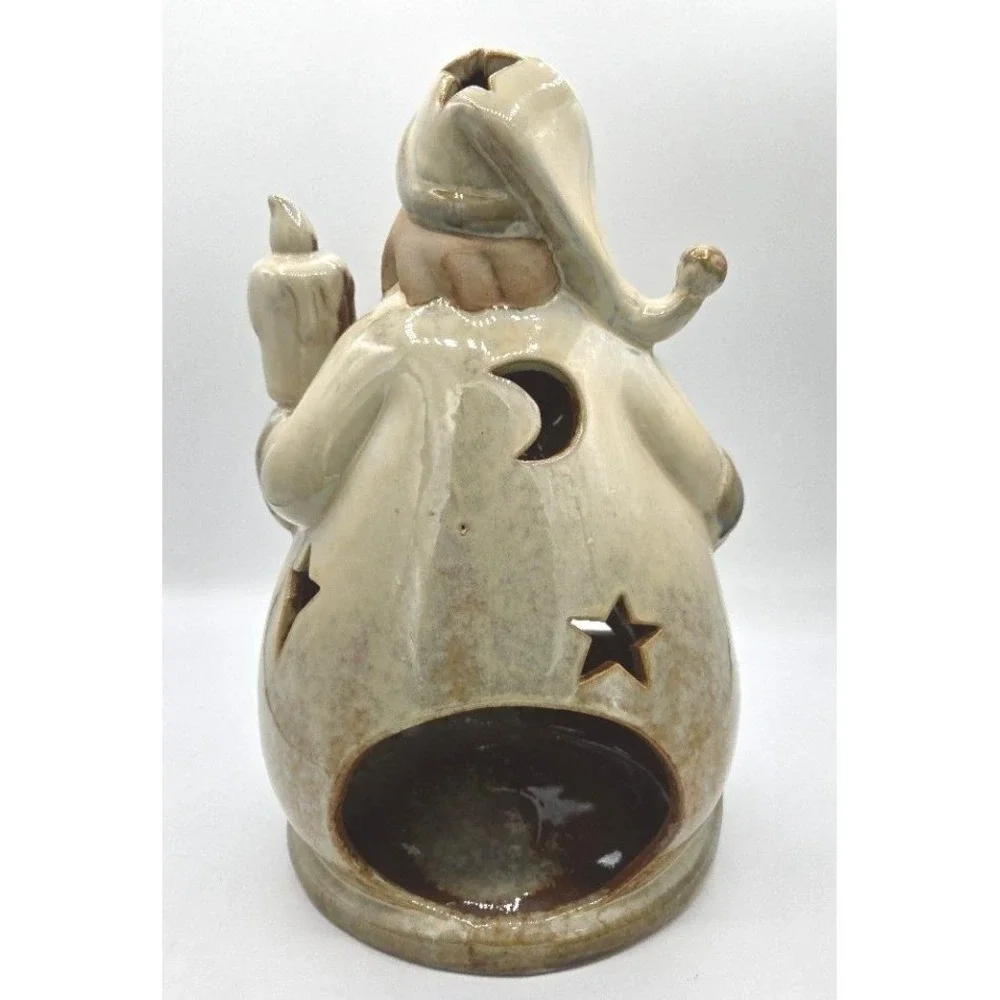 Vintage Ceramic Santa‎ Candle Holder - Rustic Christmas Decor